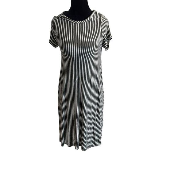 Forever Rose Couture Black White Striped T-Shirt Dress Women’s Small Made in USA - Picture 1 of 6